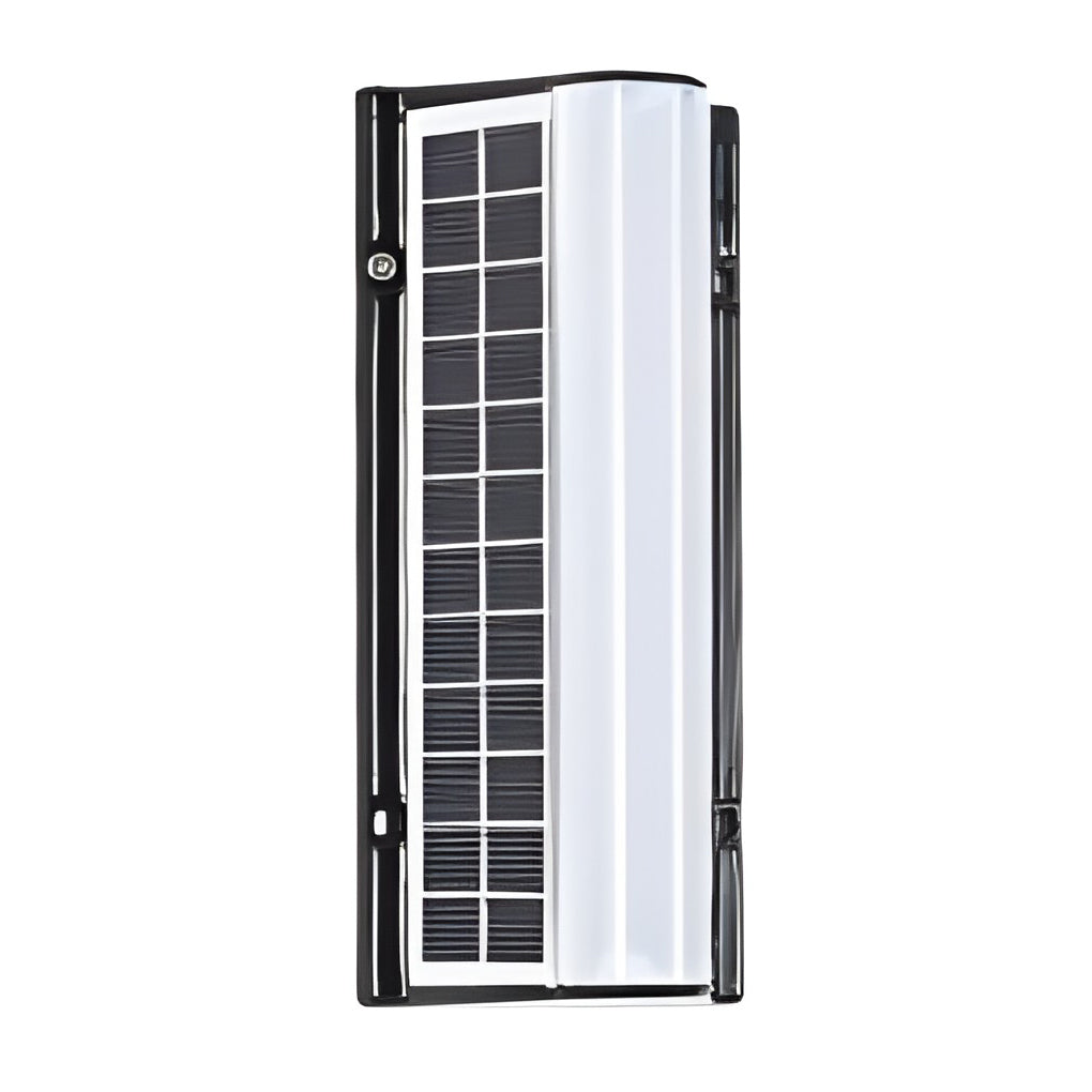 Linear Solar Outdoor Wall Sconce — Black ABS with Acrylic Diffuser, LED, IP65 Weatherproof