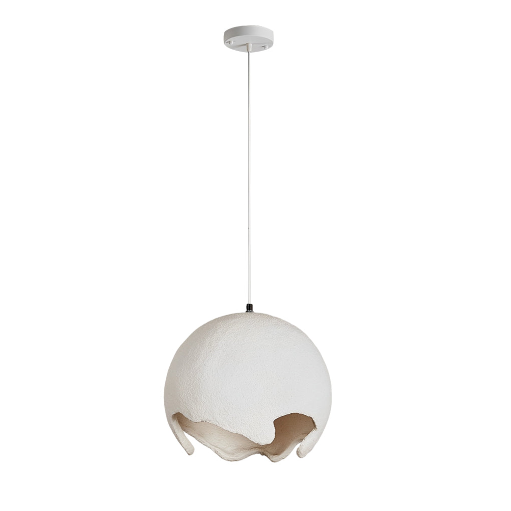 Irregular Ball Pendant Chandelier — Resin and Iron, Creamy White, E27, 3000K Warm White, Adjustable 59" Cord