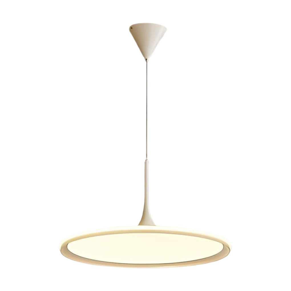 Minimalist Round Ultra-Thin LED Pendant — Aluminum, Silicone Light Guide, 16" Diameter, 3000K / 6000K