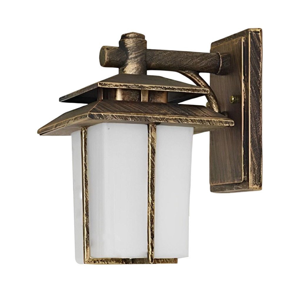 Vintage Outdoor Wall Sconce — Die-Cast Aluminum and Frosted Glass, E27, IP23 Weatherproof, Black or Bronze