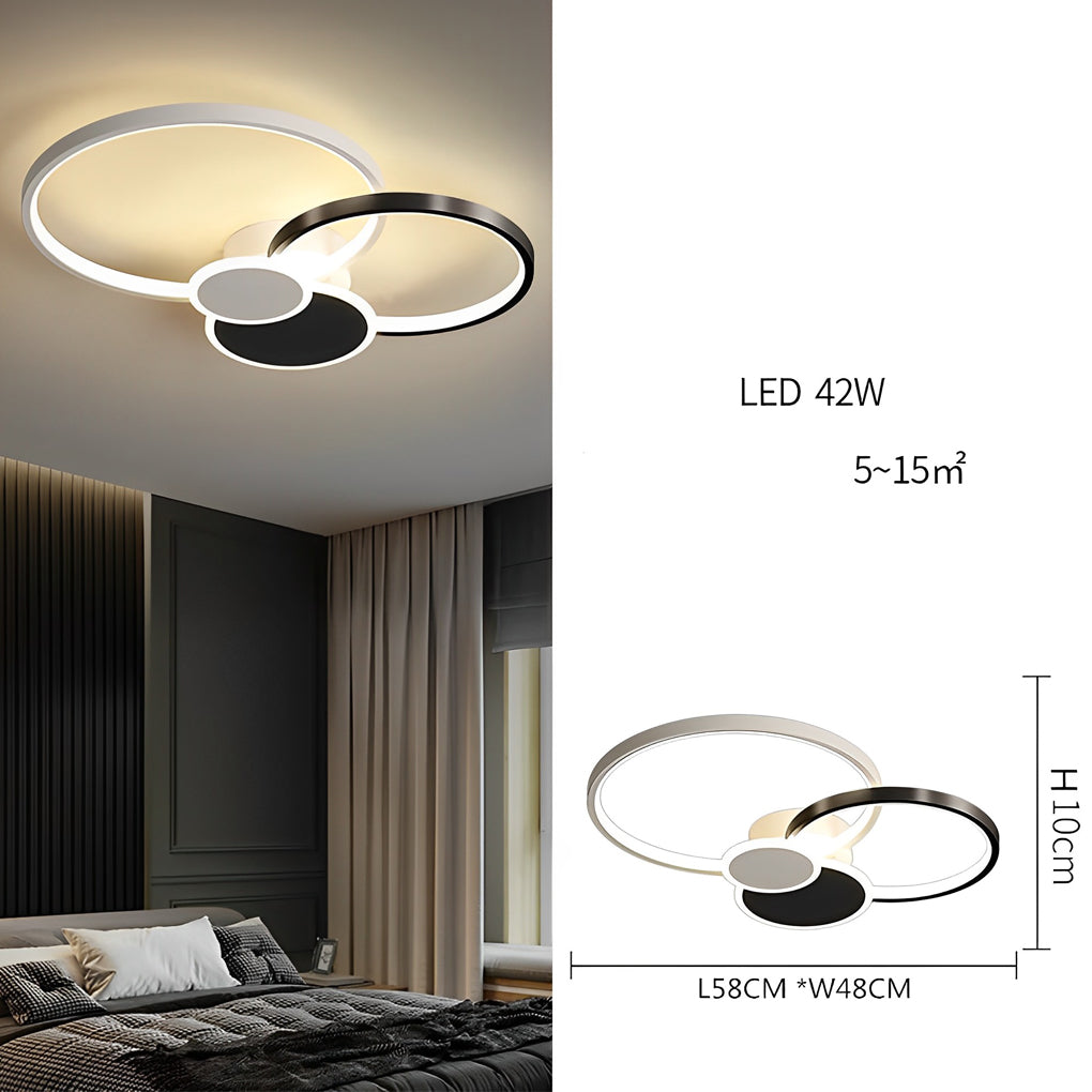 Cluster Circle LED Flush-Mount Ceiling Light — Acrylic & Silica Gel, 3-Step Dimming, Remote Control, 2- or 4-Light