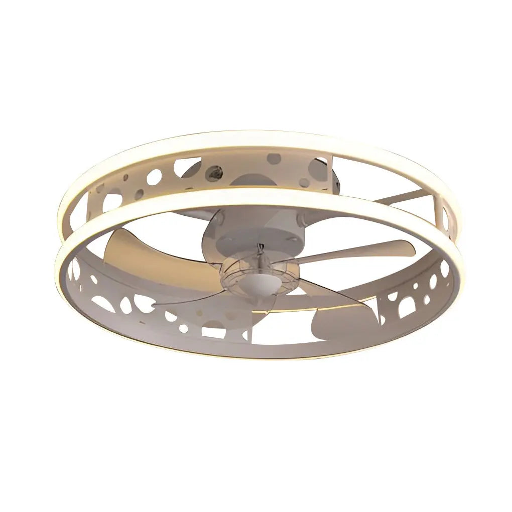 Nordic Bladeless Ceiling Fans with Remote Control - Round Three-Step Dimming LED Luxe