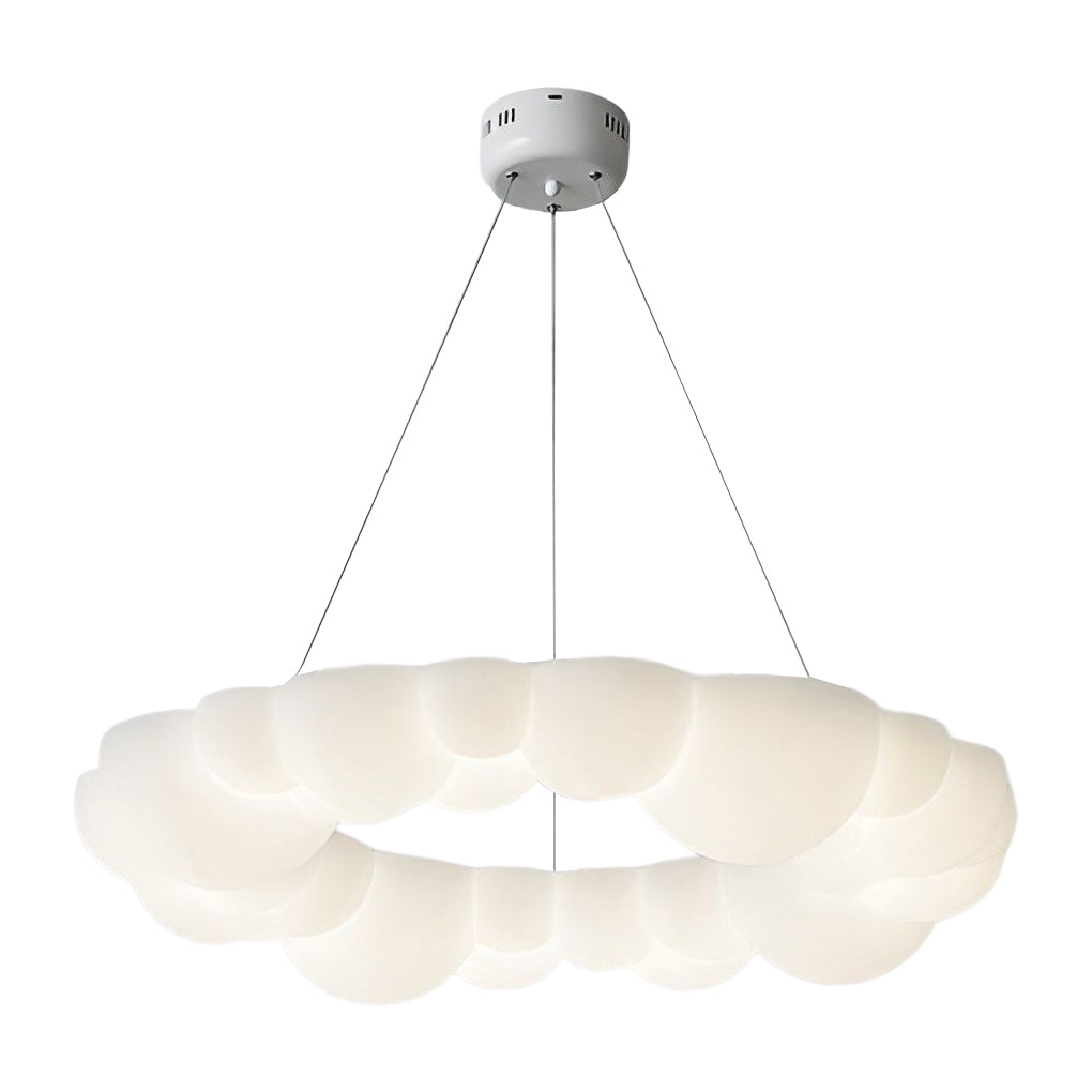Bubble Cloud LED Flush Mount — Iron & PE, 19.3" Diameter, 72W Stepless Dimming, Remote Control