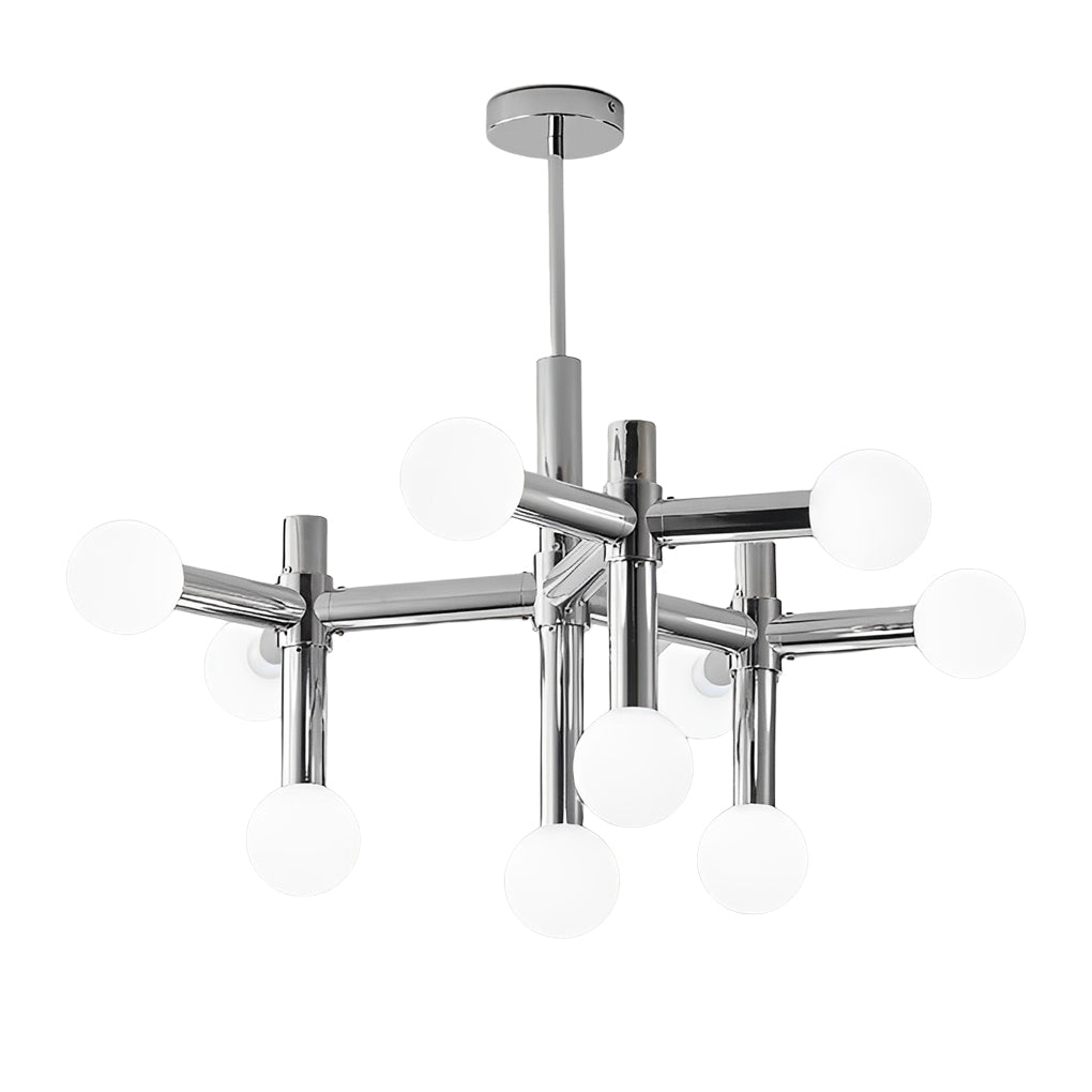 Sputnik Chandelier — Chrome, Iron & Glass, 10-Light, 31.5" Diameter, E27
