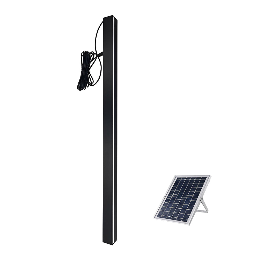Minimalist Linear Solar Wall Sconce — Black Iron and Acrylic, LED, Waterproof, Remote Control, 3000K / 6000K, Multiple Lengths