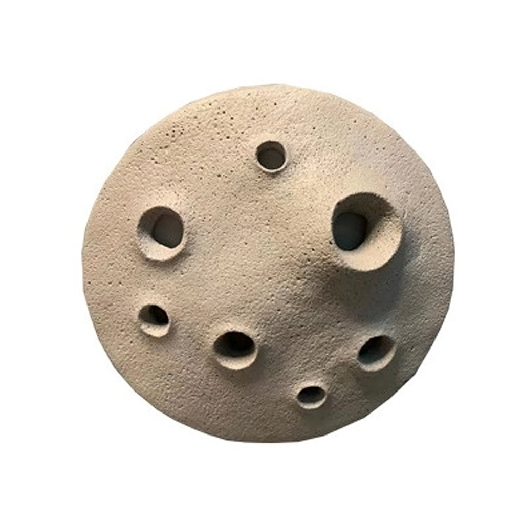 Lunar Crater Round Outdoor Wall Sconce — Stone, LED, IP65 Weatherproof, 12" or 18", 3000K Warm White