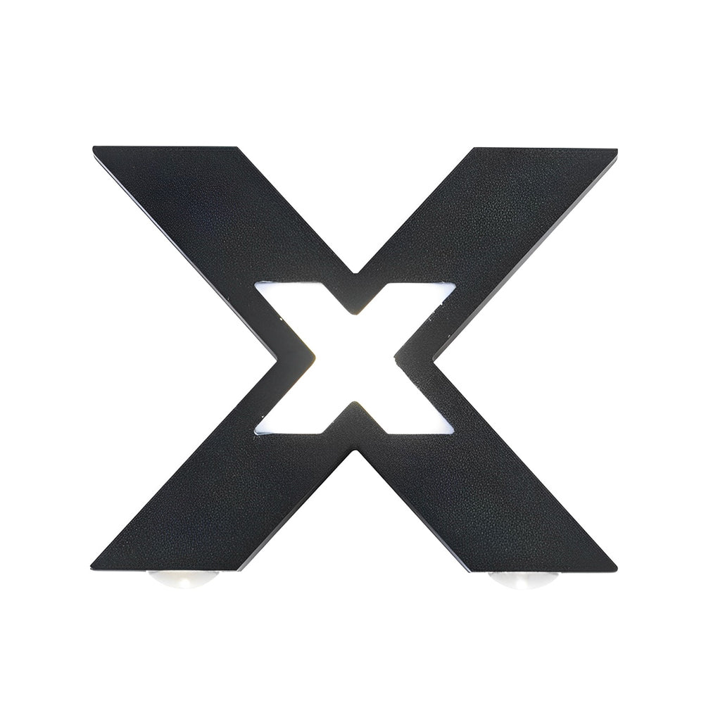Modern Black X-Shaped Waterproof LED Outdoor Wall Lamp - Creative Exterior Lighting