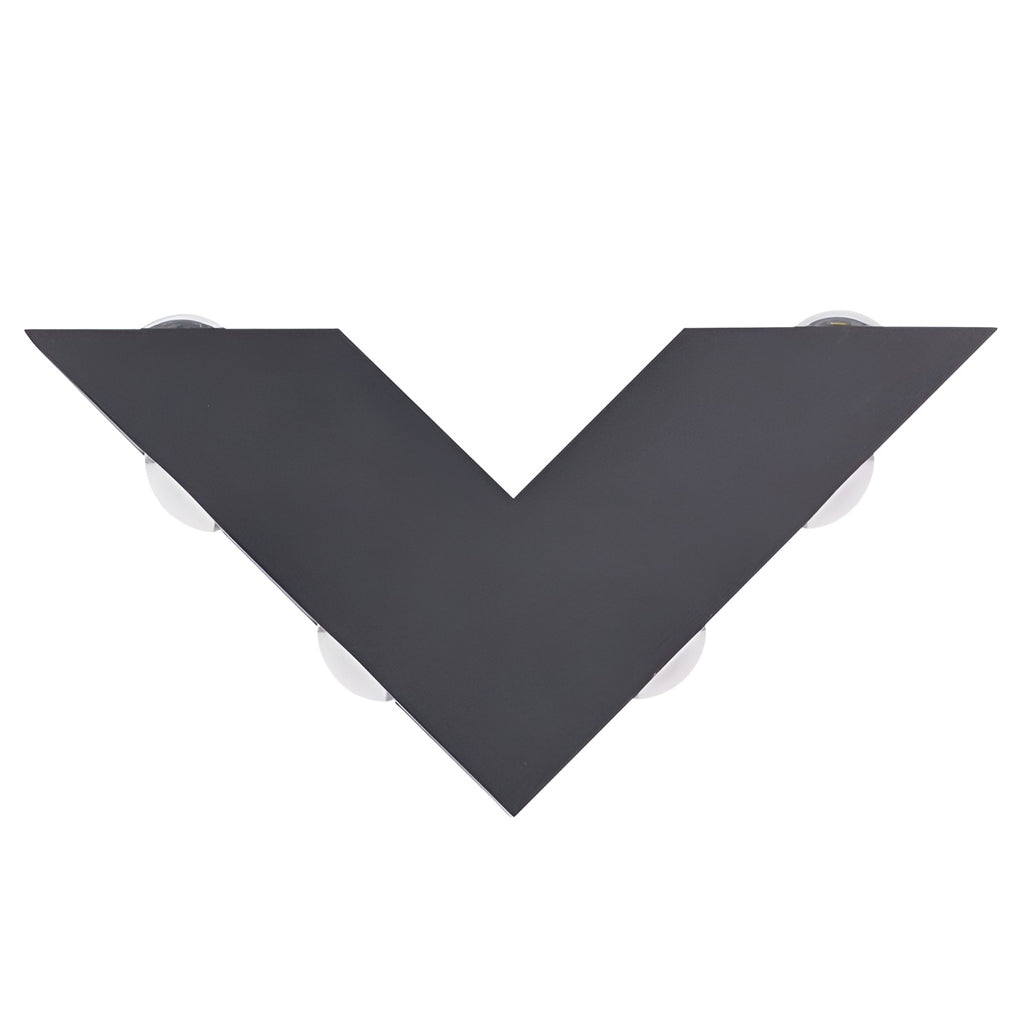 V-Shaped Up/Down Outdoor Wall Sconce — Black Aluminum, LED 6W, IP65 Weatherproof