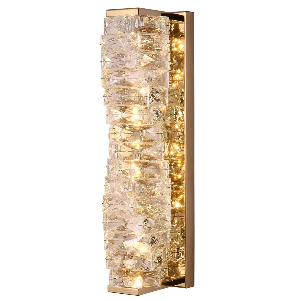 Modern Crystal Wall Sconce — Stainless Steel, 10W LED, Three-Step Dimming (3000K/4000K/6000K)