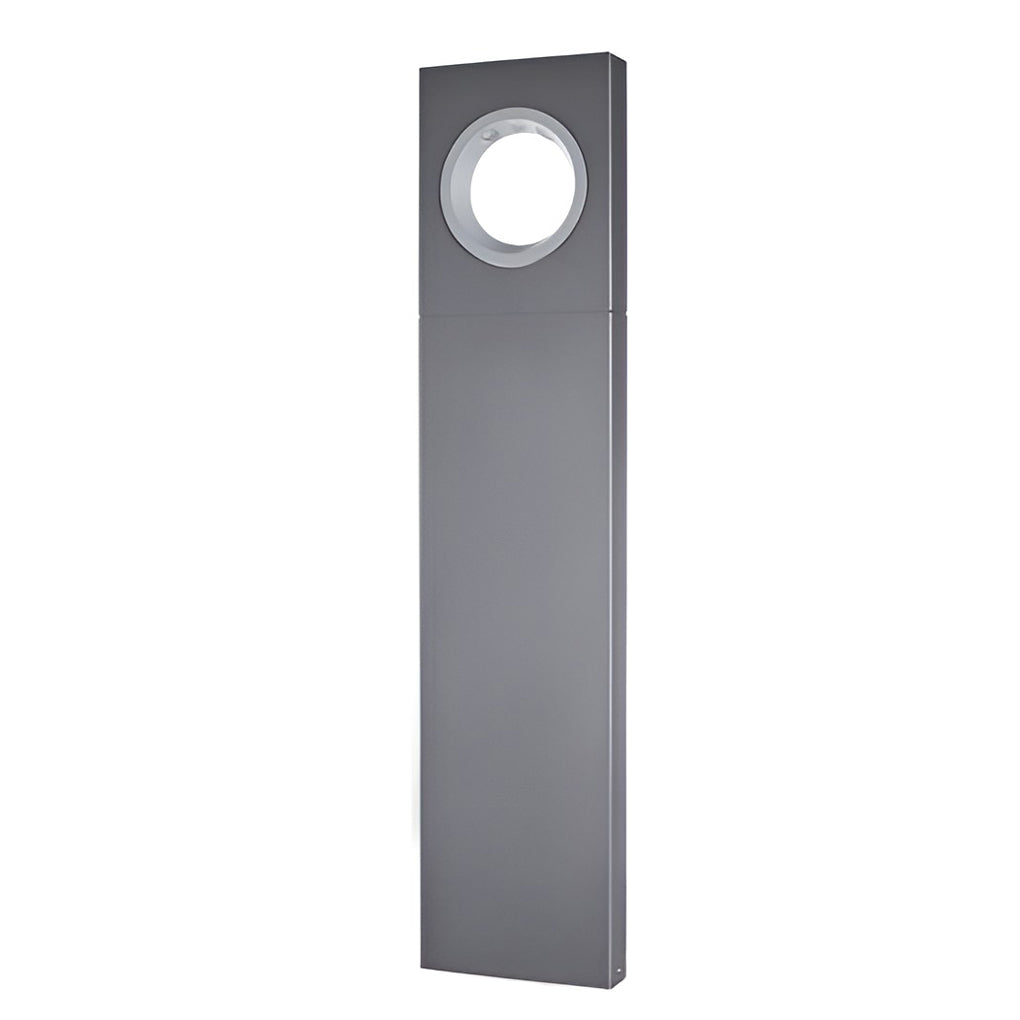 Modern Round-Hole Outdoor Bollard Light — Aluminum & Tempered Glass, 7W LED, IP54, Hardwired