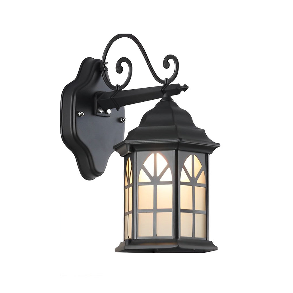 Retro Solar & Hardwired Outdoor Wall Sconce — Die-Cast Aluminum and Glass, Dimmable LED, Remote Control, IP65 Weatherproof