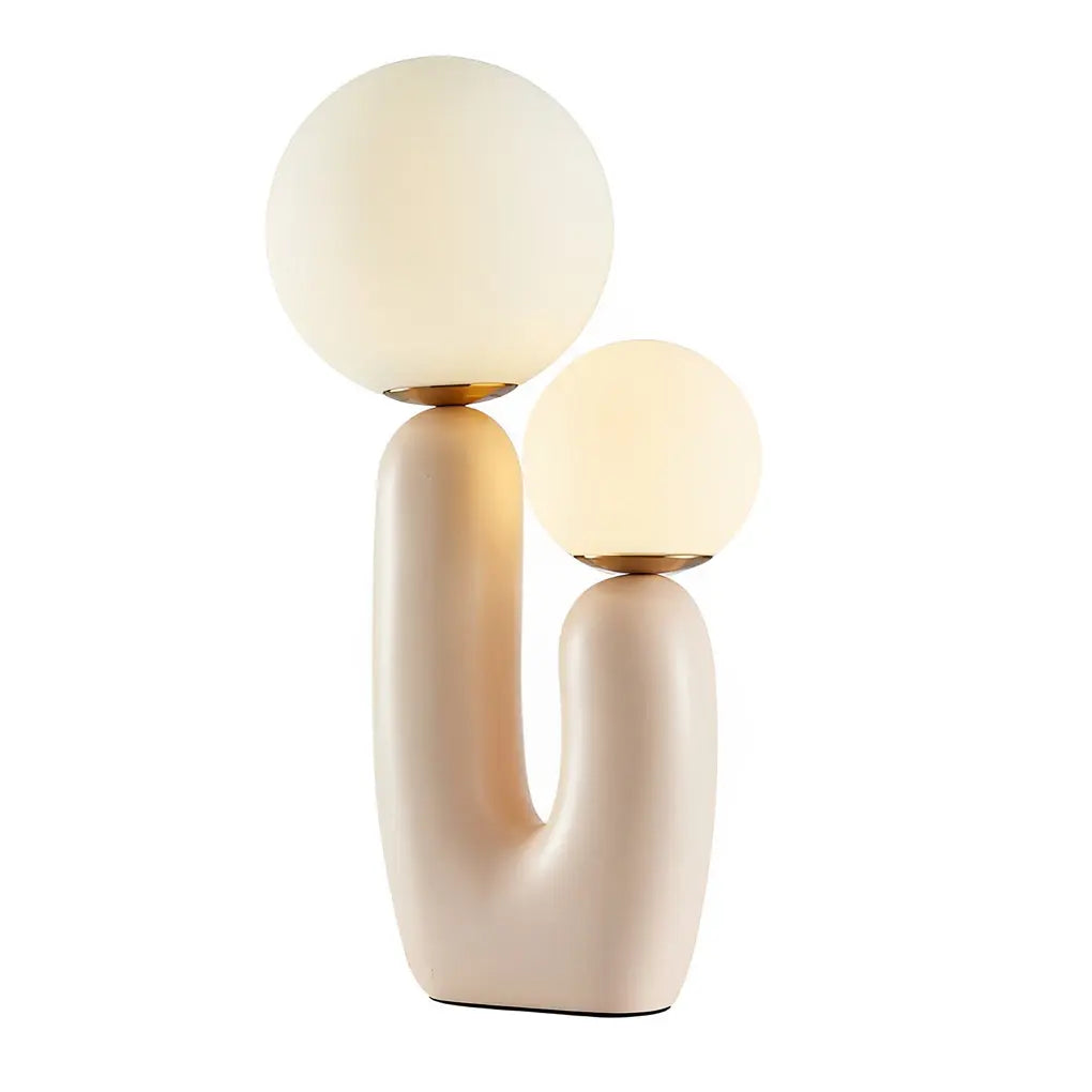 Modern Beige Cactus LED Accent Table Lamp with 2 Lights Luxe