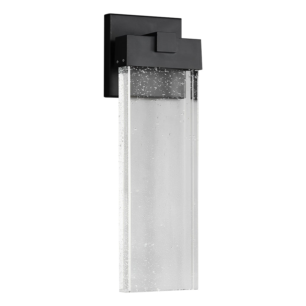 Rectangular Bubble Crystal Outdoor Wall Sconce — Die-Cast Aluminum, LED, 3000K Warm White, 10W / 18W / 24W, IP-Rated Weatherproof