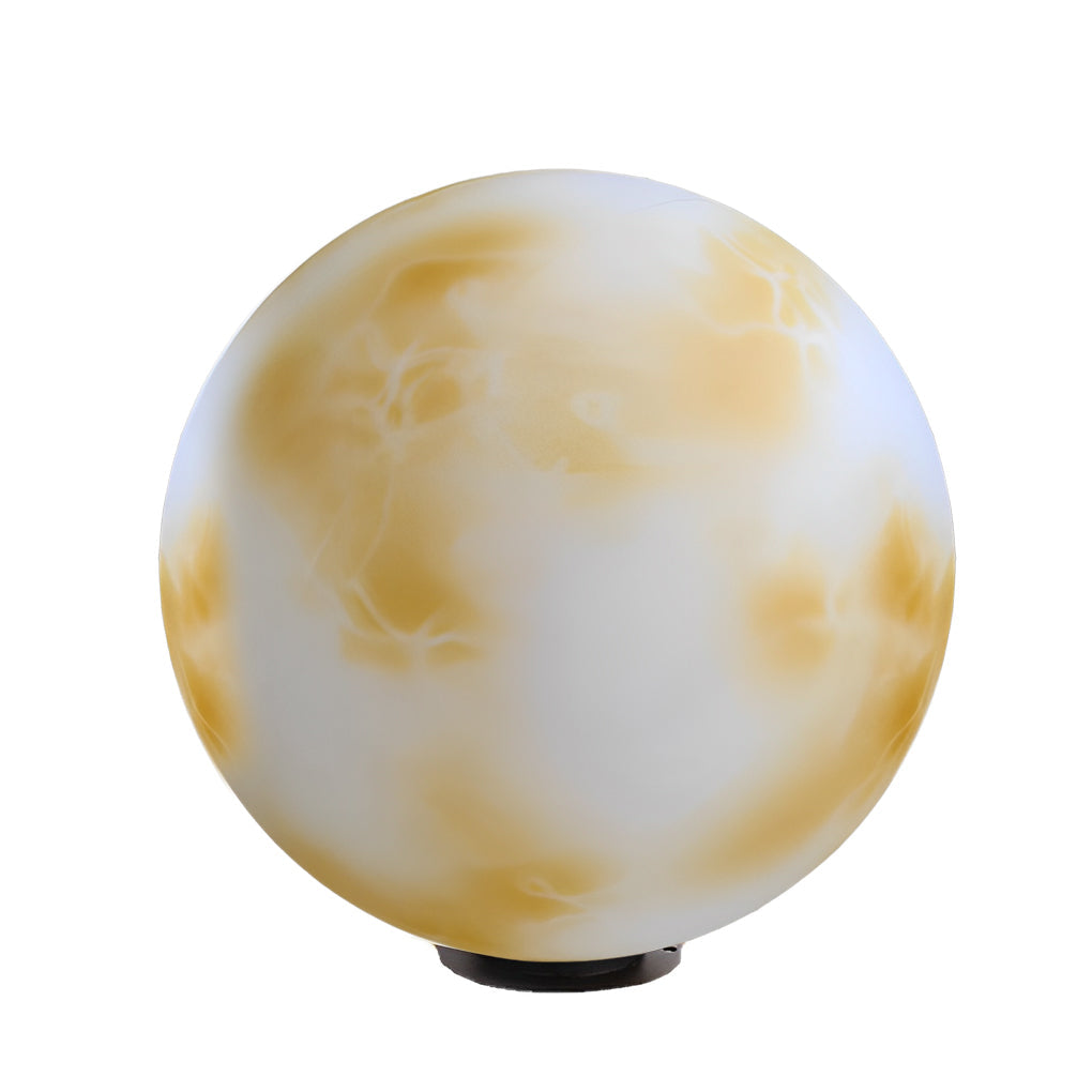 Moon Globe Outdoor Pier-Mount Post Light — Black Base, White Plastic Globe, Solar / Hardwired, IP55, Remote Control
