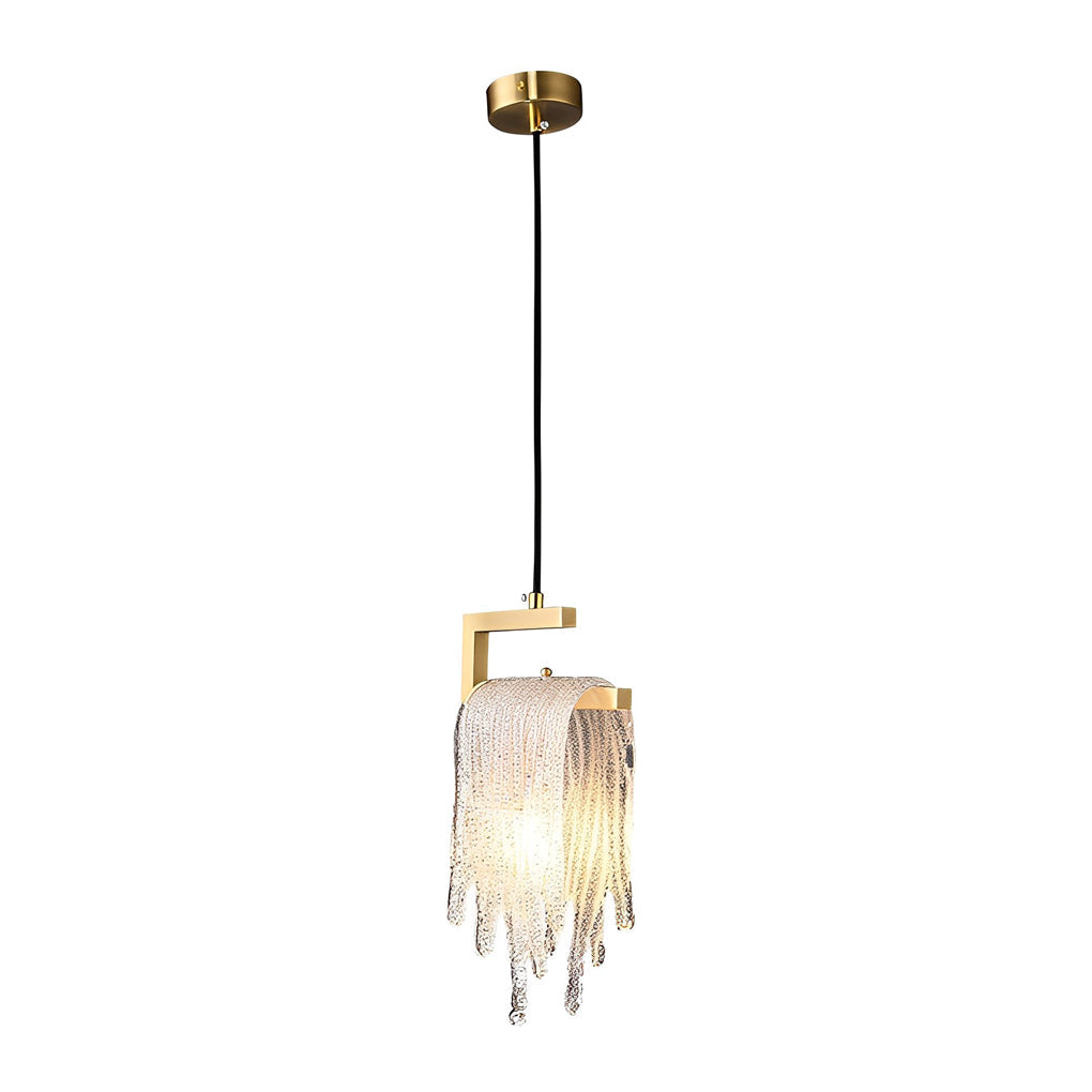 Modern Mini Pendant Light — Copper and Handmade Glass, LED, Button Switch, 3W 3000K, 7.5" Wide