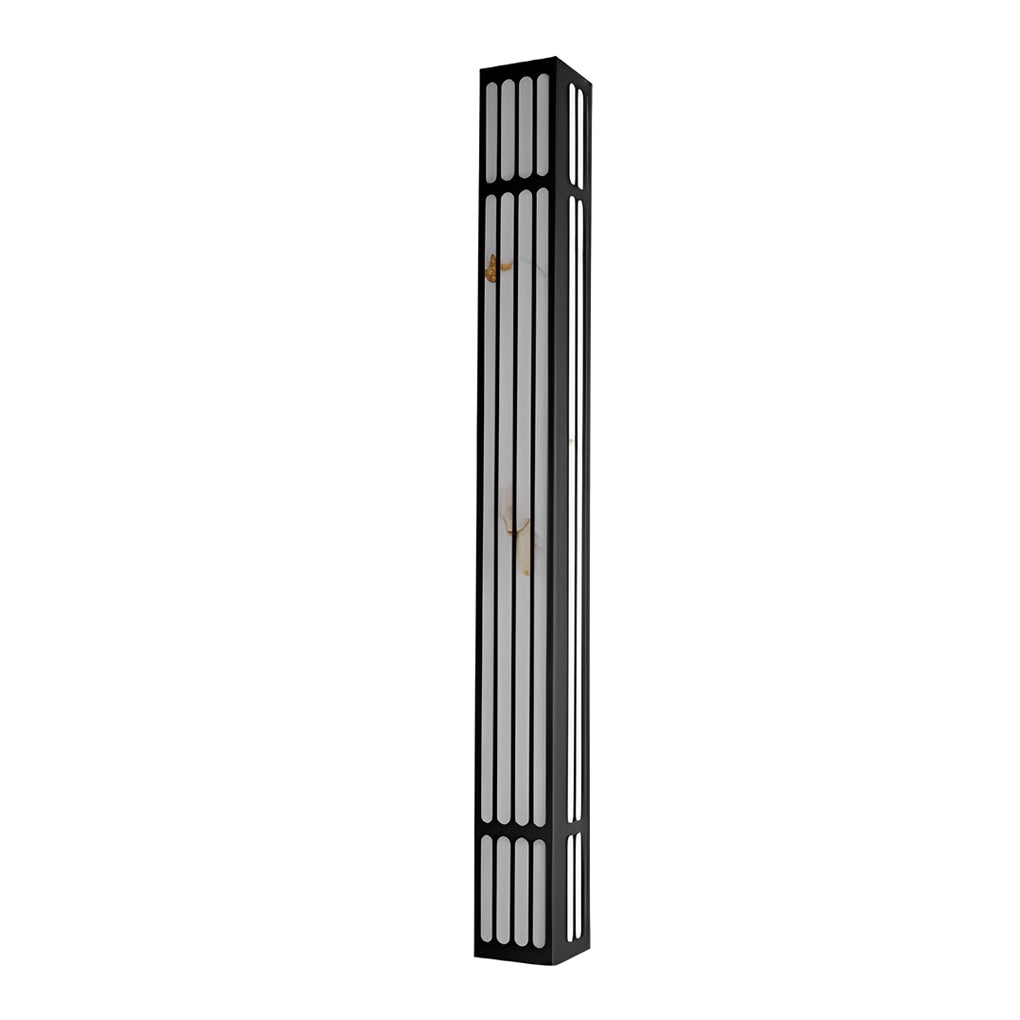Modern Long Rectangular Outdoor Wall Sconce — Stainless Steel, Imitation Marble, LED, IP65 Waterproof, 3000K Warm White