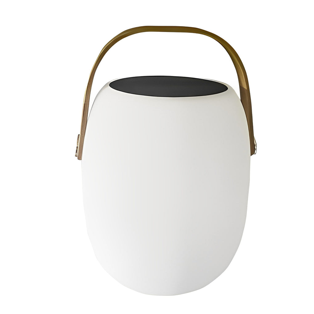 Modern Solar Portable Outdoor Lantern — PE with Wood Grain, LED 3000K, Waterproof