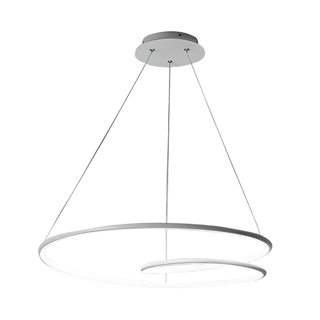 Circular Loop Modern Chandelier — Aluminum, LED, Stepless Dimming with Remote, 19.7" or 23.6"