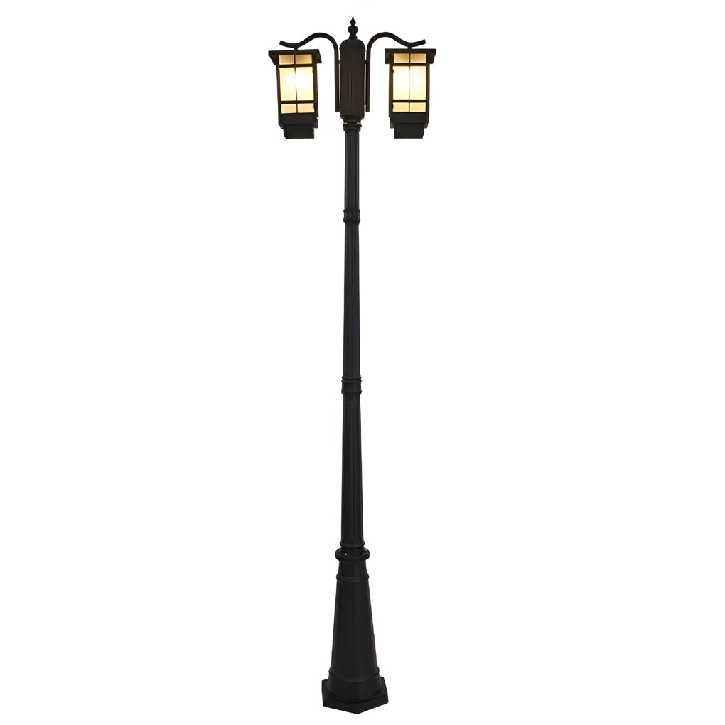Modern Minimalist Outdoor Post Light — Die-Cast Aluminum, Black, 3-Light, Solar or Hardwired, IP-Rated Weatherproof