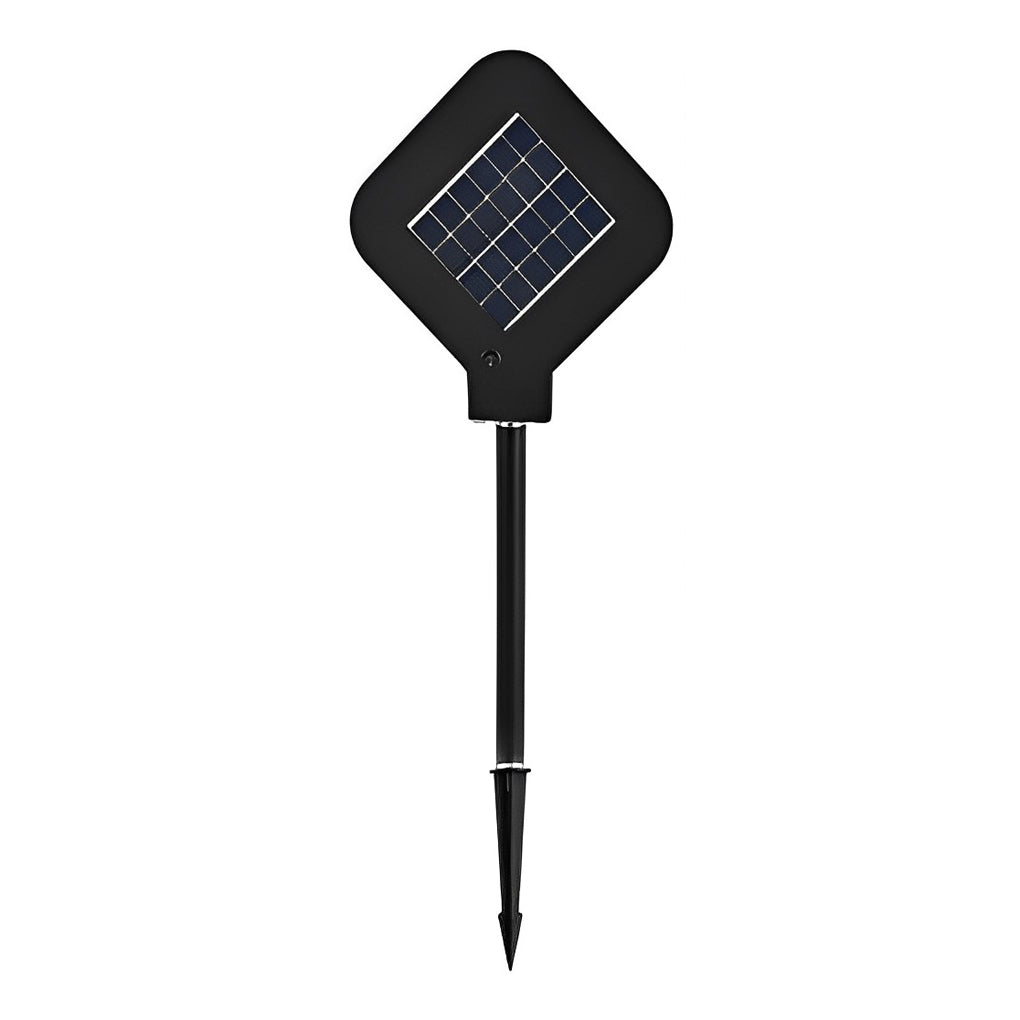 Circular Geometric Solar LED Path Light — Stainless Steel & Silicone, Black, IP54, 3000K Warm White