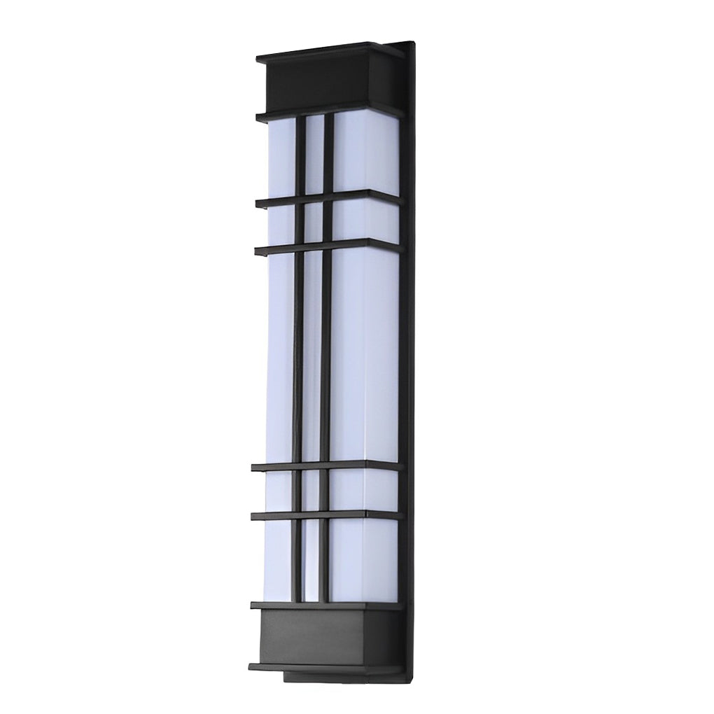 Rectangular Traditional Outdoor Wall Sconce — Black Galvanized Steel, LED 3000K, IP Weatherproof