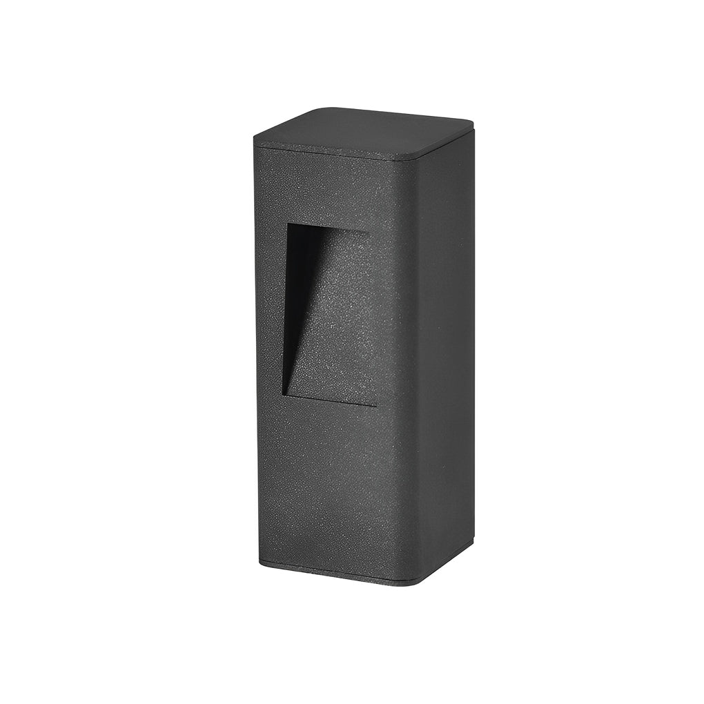 Modern Aluminum LED Bollard Path Light — Black, Front-Slide Design, IP65, Hardwired, 3000K / 6000K