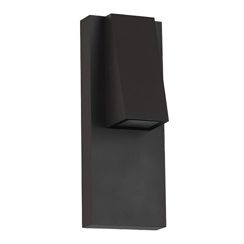 Modern Rectangular Outdoor Wall Sconce — Black Die-Cast Aluminum, 18W LED, 3000K, IP-Rated Waterproof