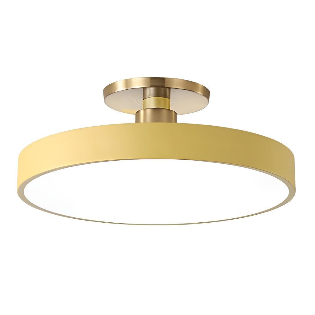 Circular LED Semi-Flush Mount Ceiling Light — Acrylic & Metal, 28W, 3000K/4000K/5000K, 16" Diameter