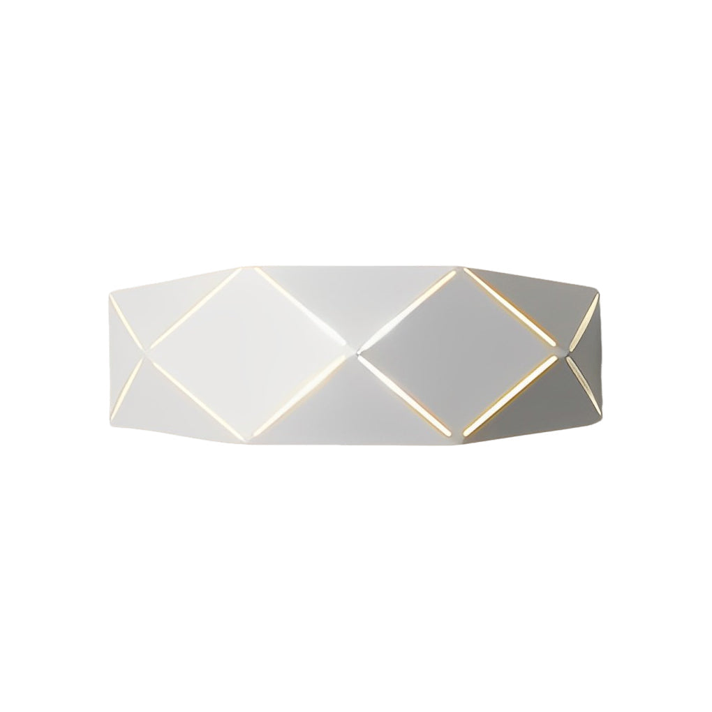 Geometric Diffused-Light Wall Sconce — Black & White Iron and Acrylic, Minimalist