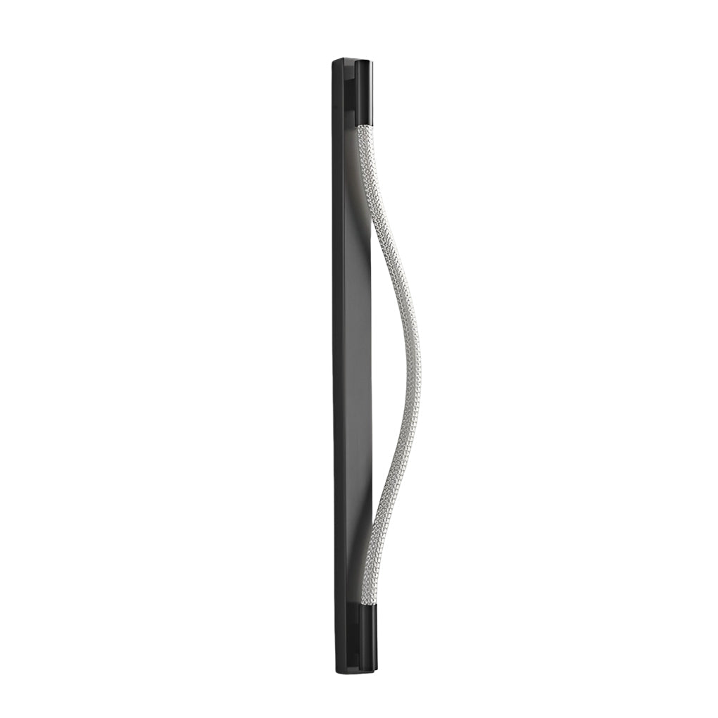 Modern Linear Wall Sconce — Black Iron, Handwoven Rope, Flexible LED, 4.5W–6.5W, 23.6" or 35.4"