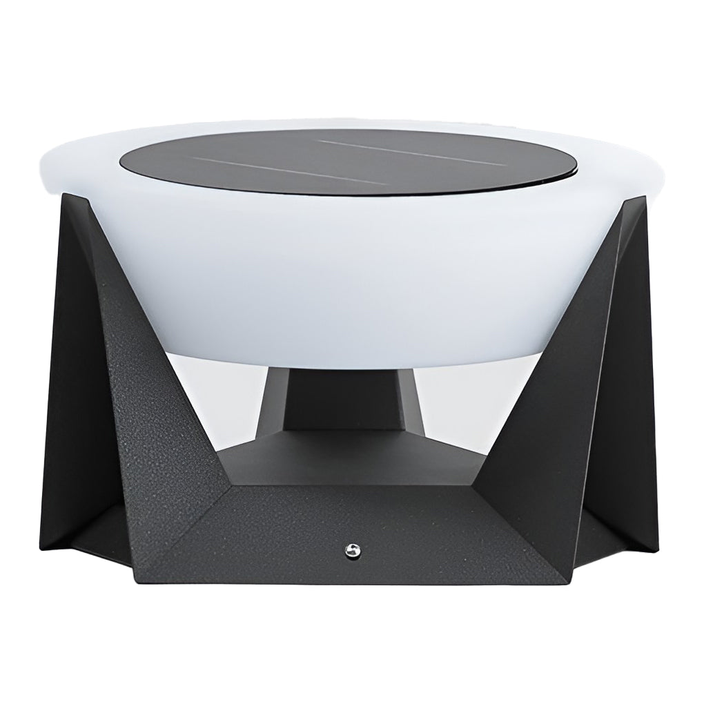 Modern Gray Solar Deck Post Light — Stainless Steel & PC, LED Warm White 3000K, IP65 Weatherproof