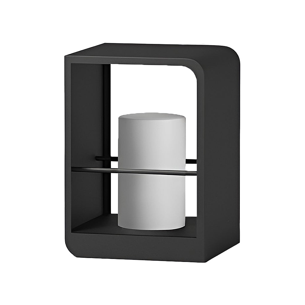 Modern Black Rectangular Frame Outdoor Lantern — Stainless Steel & PMMA, Solar / Hardwired, LED 3200K, IP54, 11", 17", or 29"