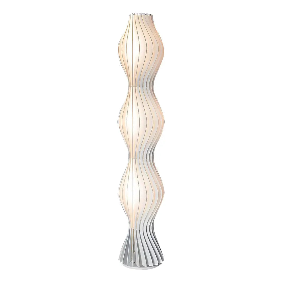 Contemporary Wavy Floor Lamp with Coastal LED Design Luxe