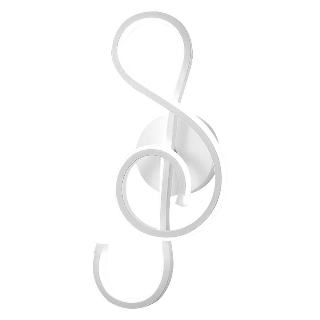 Musical Note LED Wall Sconce — Aluminum, Electroplated, Warm White / Daylight, 6.7" × 14.2"