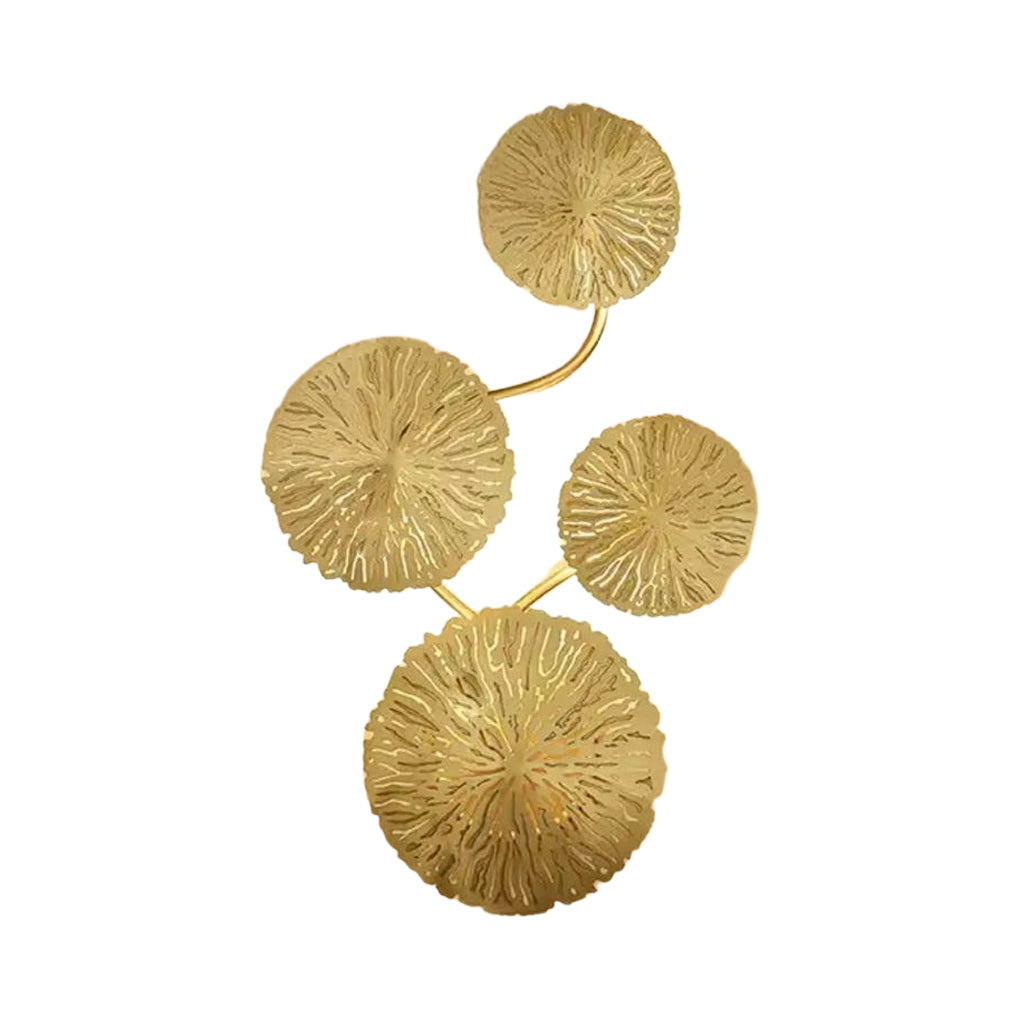 Lotus Leaf Diffused Wall Sconce — Stainless Steel, Gold, 3000K Warm White, 4- to 8-Light