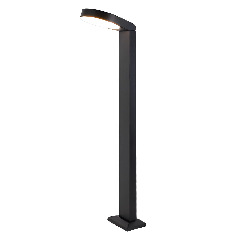 Modern Minimalist LED Bollard Light — Matte Black Aluminum, 12W, 3000K / 6000K, 31" H