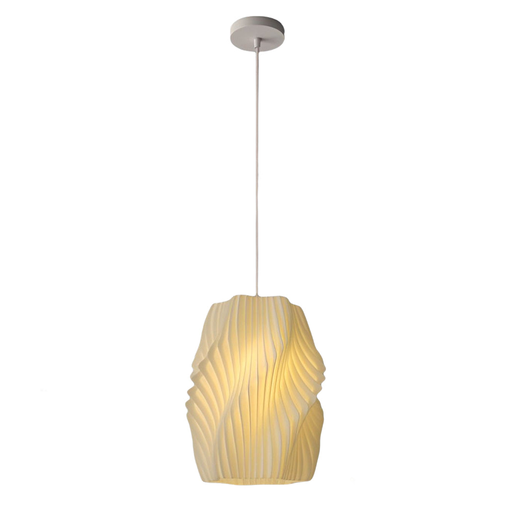 3D-Printed Resin Pendant Light — 16W, 3000K Warm White, Adjustable 78.7" Cord