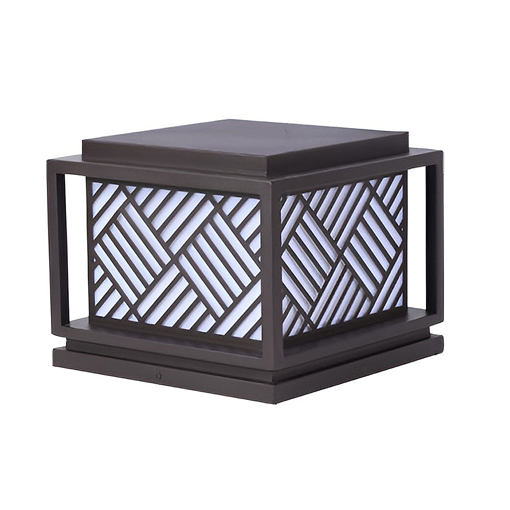 Modern Square Solar Post Cap Light — Galvanized Steel & Acrylic, 10W LED, Waterproof, Outdoor Pillars