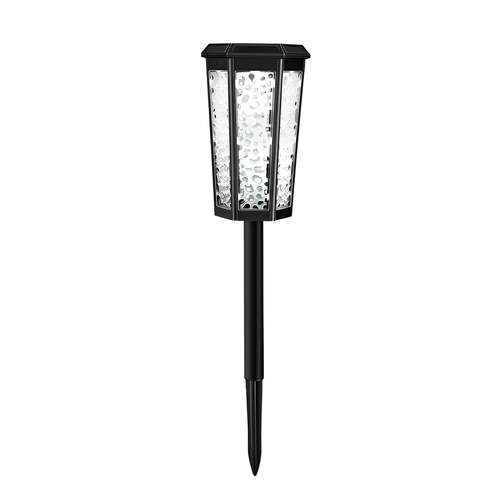 RGB Hexagonal Hollow Solar Stake Light — ABS + PC, LED, Dual-Mode Warm White / RGB, IP65 Weatherproof