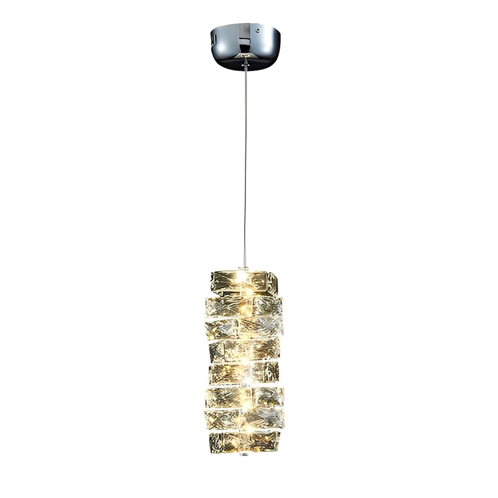 Postmodern Crystal and Metal Mini Pendant — Chrome or Gold, Three-Step LED Dimming, 4W–18W