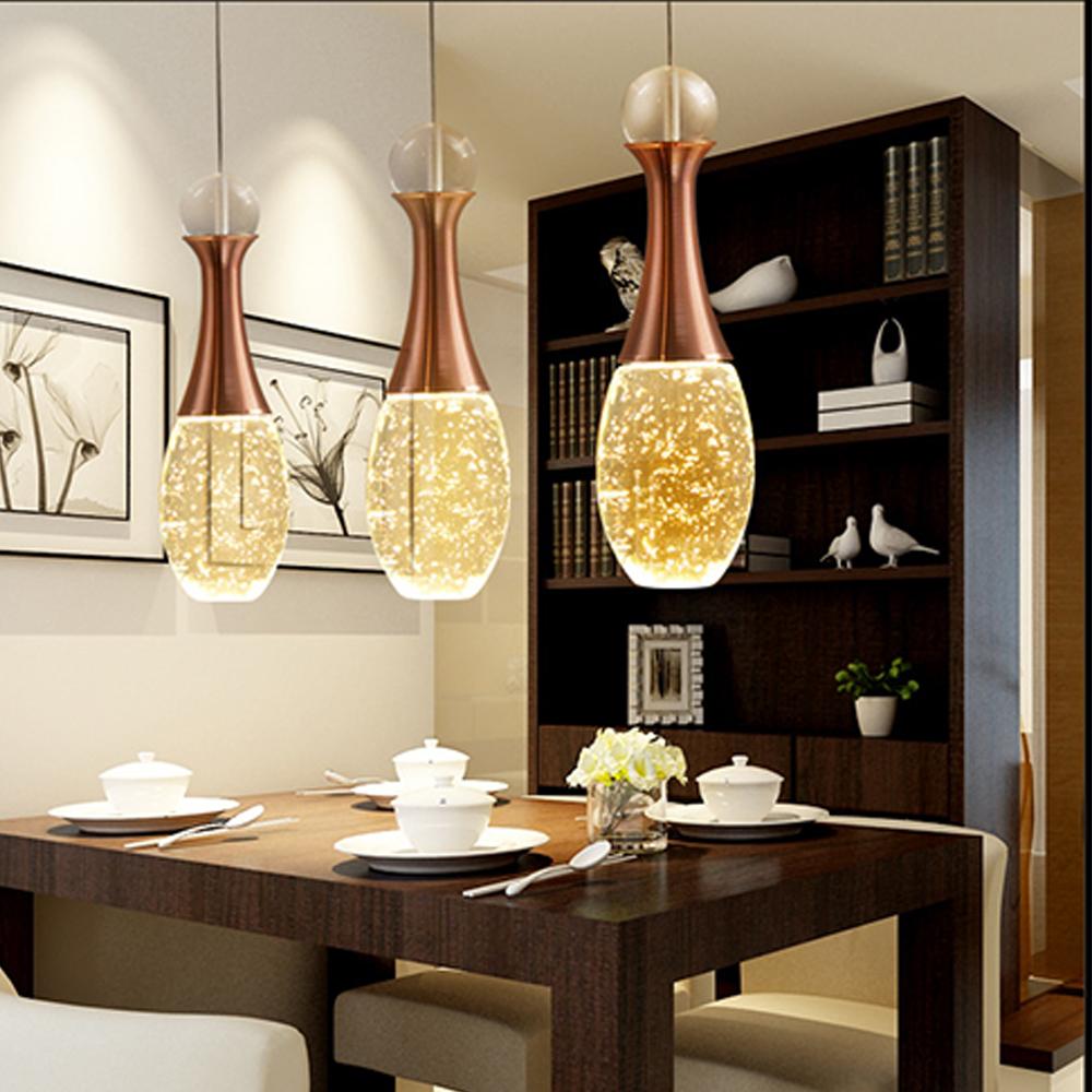 Drop-Shape Crystal & Electroplated Metal Multi-Light Pendant — Modern, 3-Light 11" or 6-Light 14", LED Integrated