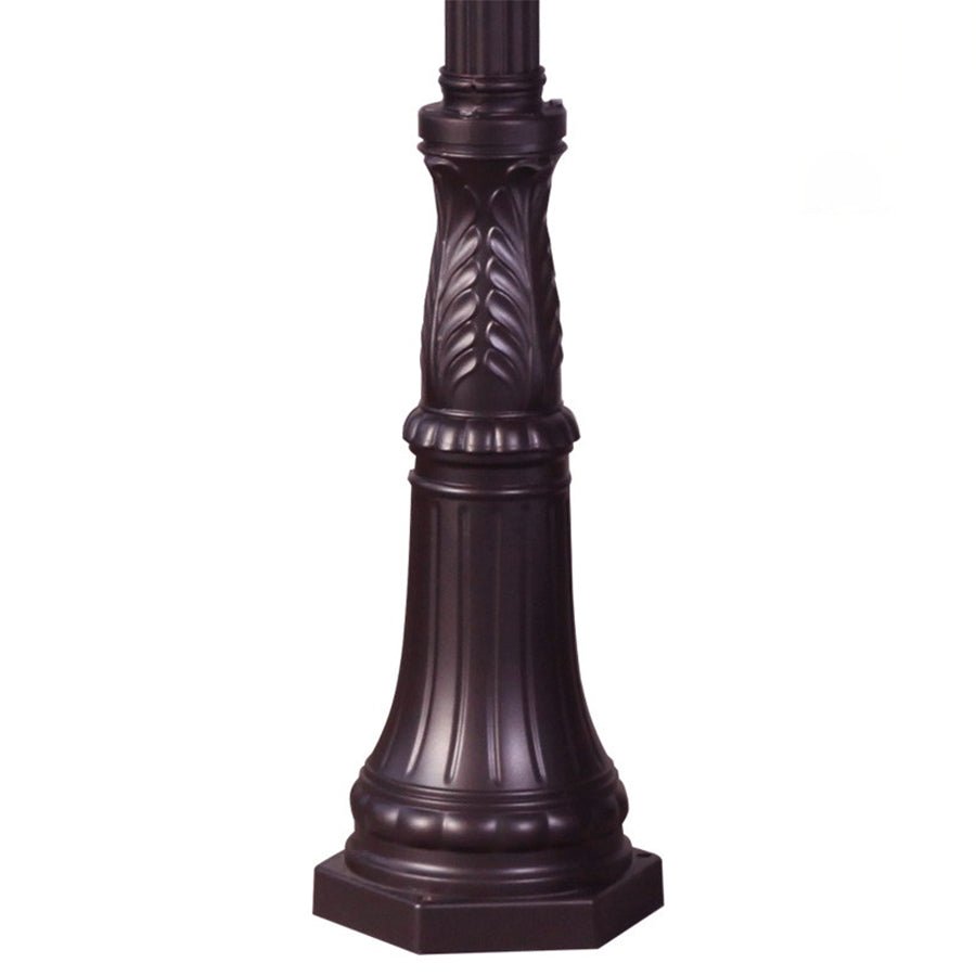 2-Head Outdoor Post Light — Black Die-Cast Aluminum, LED Hardwired, 118" Height