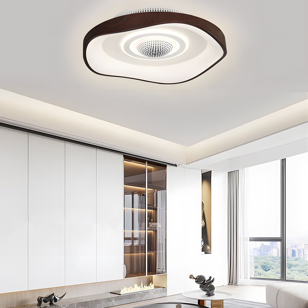 20-Inch Contemporary Round Bladeless Ceiling Fan with Adjustable Dimmable LED Light Luxe
