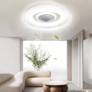 20 inch wide bladeless smart ceiling fan with 6 speeds remote control and dimmable led lighting