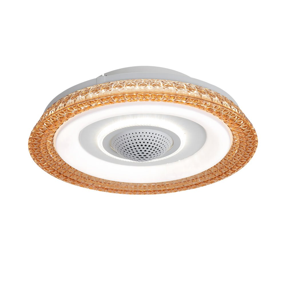 20 inch wide bladeless smart ceiling fan with 6 speeds remote control and dimmable led lighting