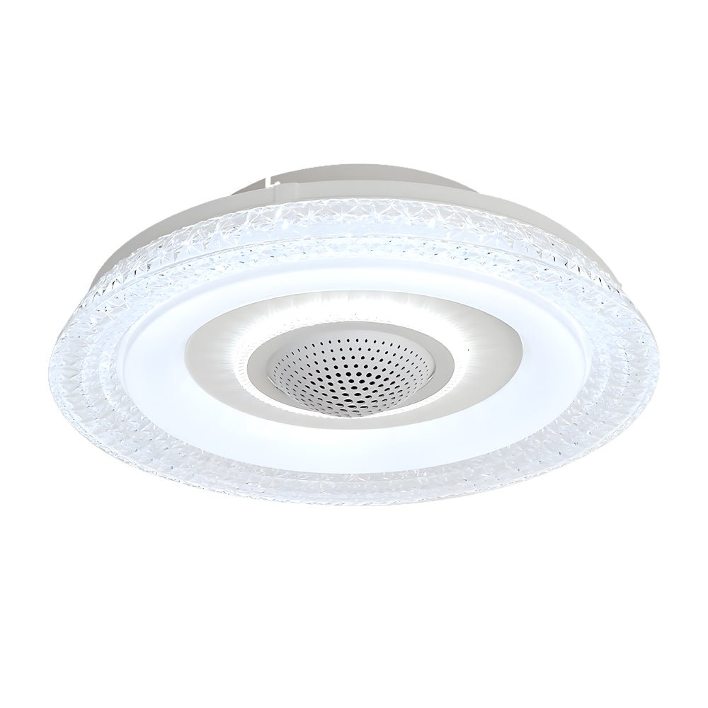 20 inch wide bladeless smart ceiling fan with 6 speeds remote control and dimmable led lighting