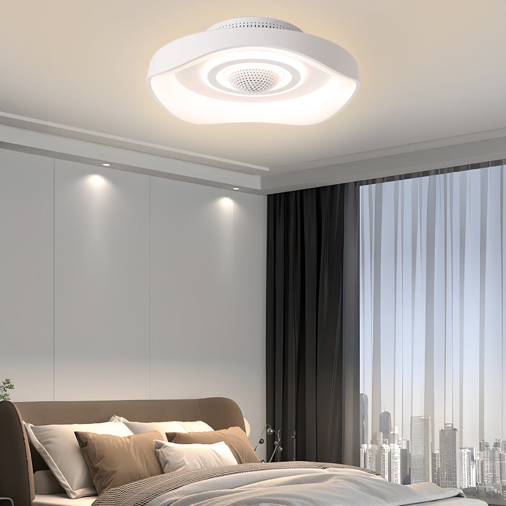 20-Inch Contemporary Round Bladeless Ceiling Fan with Adjustable Dimmable LED Light Luxe