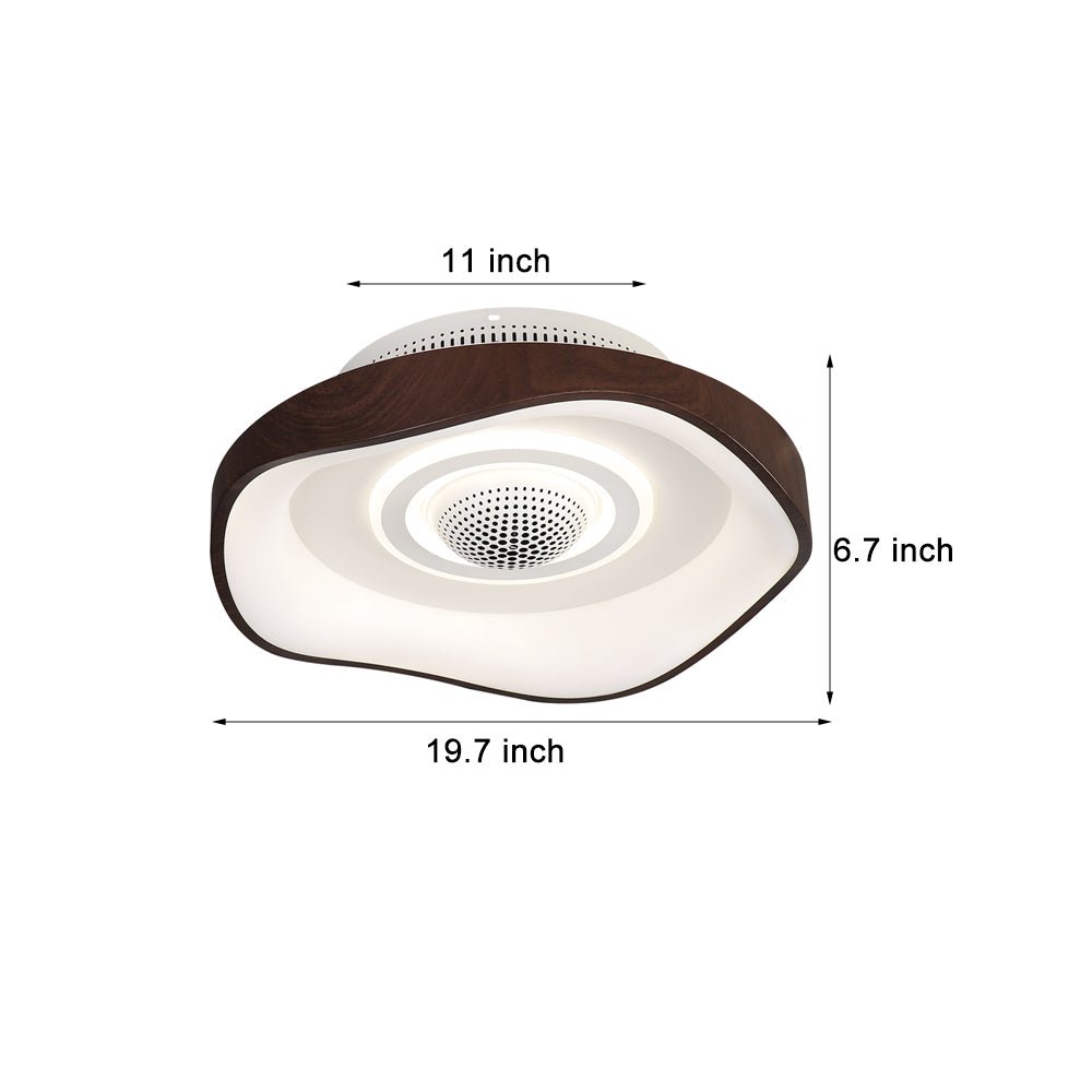 20-Inch Contemporary Round Bladeless Ceiling Fan with Adjustable Dimmable LED Light Luxe