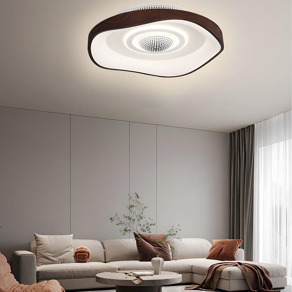 20-Inch Contemporary Round Bladeless Ceiling Fan with Adjustable Dimmable LED Light Luxe