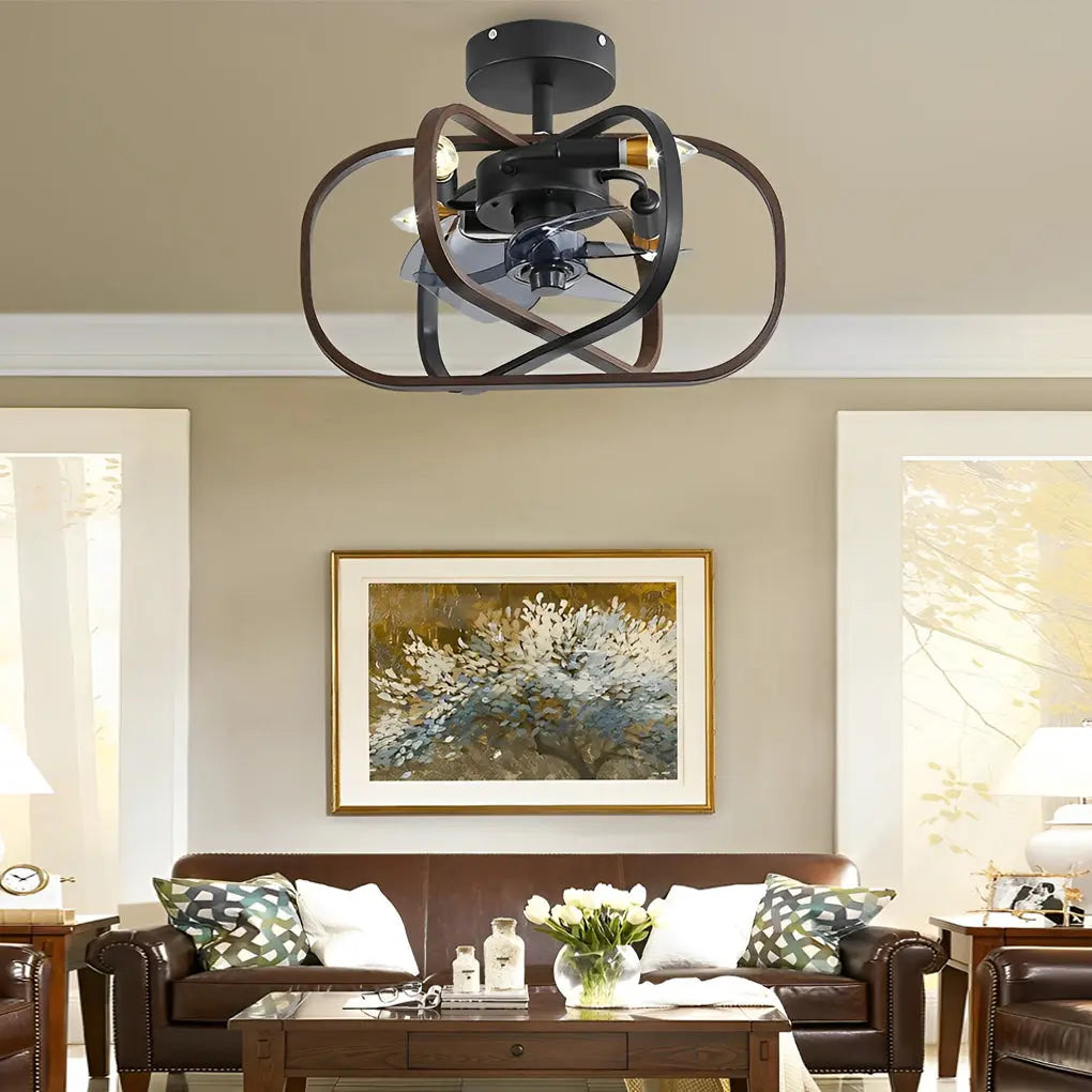 Bladeless Ceiling Fan with Remote Control: Retro Design, Three-Step Dimming, and Silent Operation Luxe